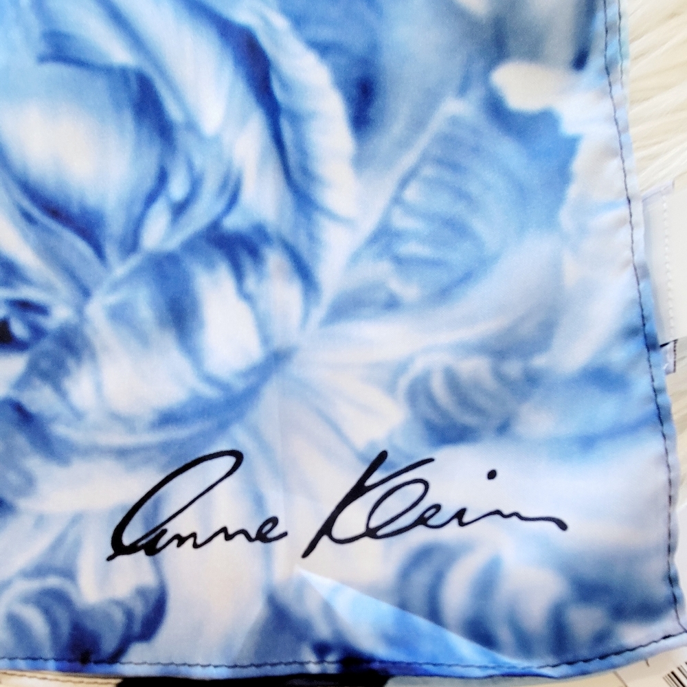 Anne Klein Scarf Headband‎ Blue Floral NWT
